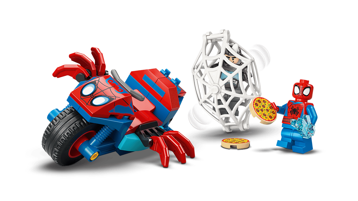 LEGO Marvel Spidey på sin motorcykel mot Rhino 11206