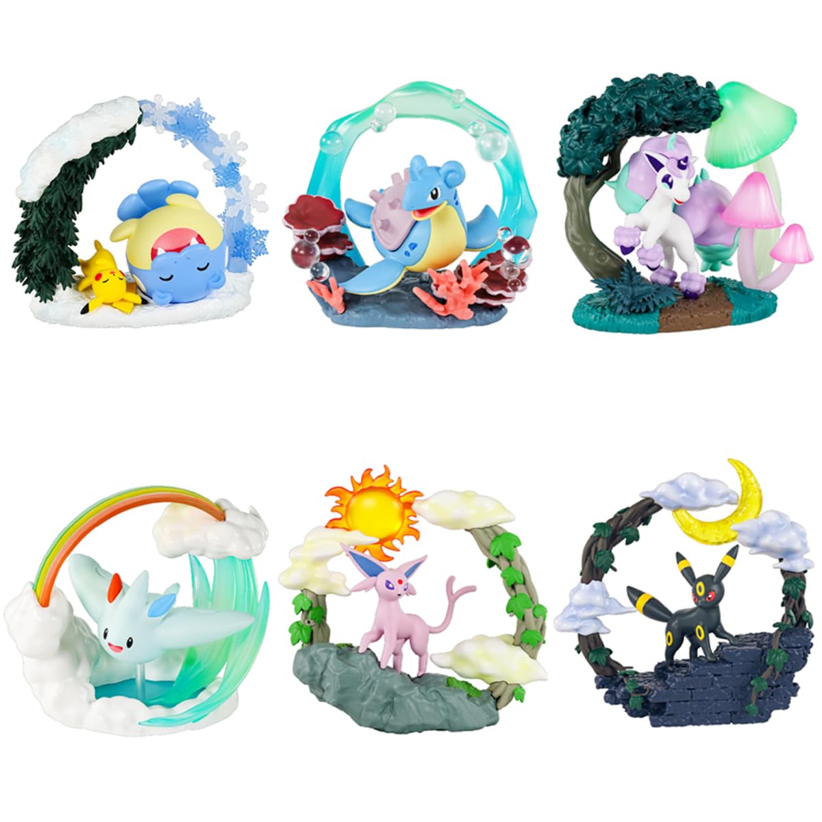 Re-Ment Pokemon Circular Diorama Figure Collection Complete Box (6st)