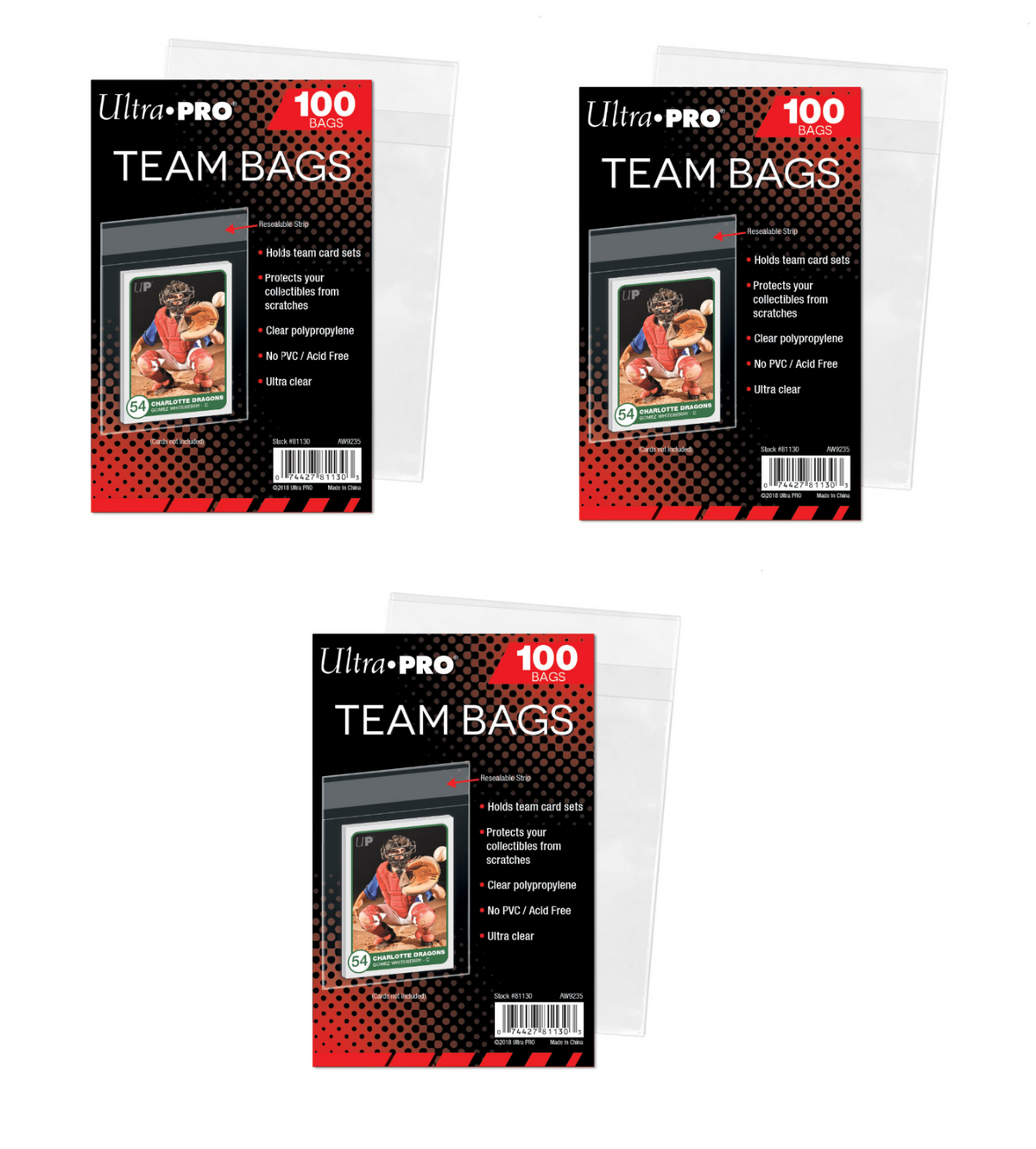 3st Ultra Pro Resealable Team Bags