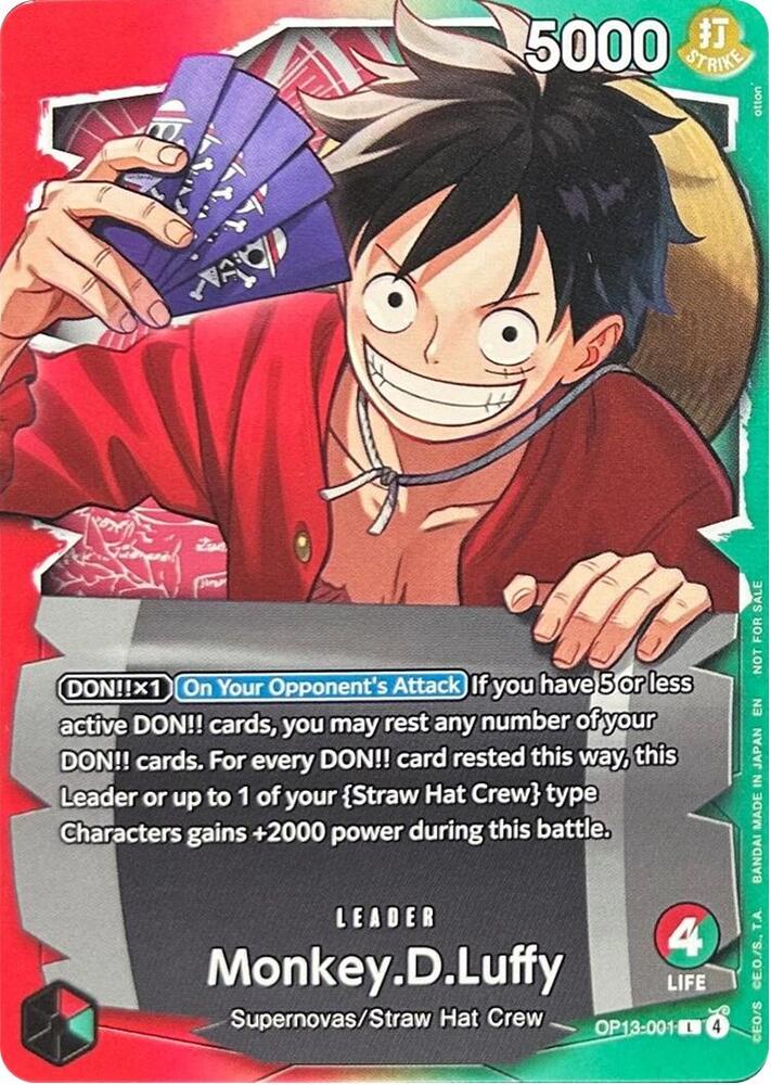 One Piece TCG Luffy Ichiban Kuji Promo Card OP13-001 (Japansk)