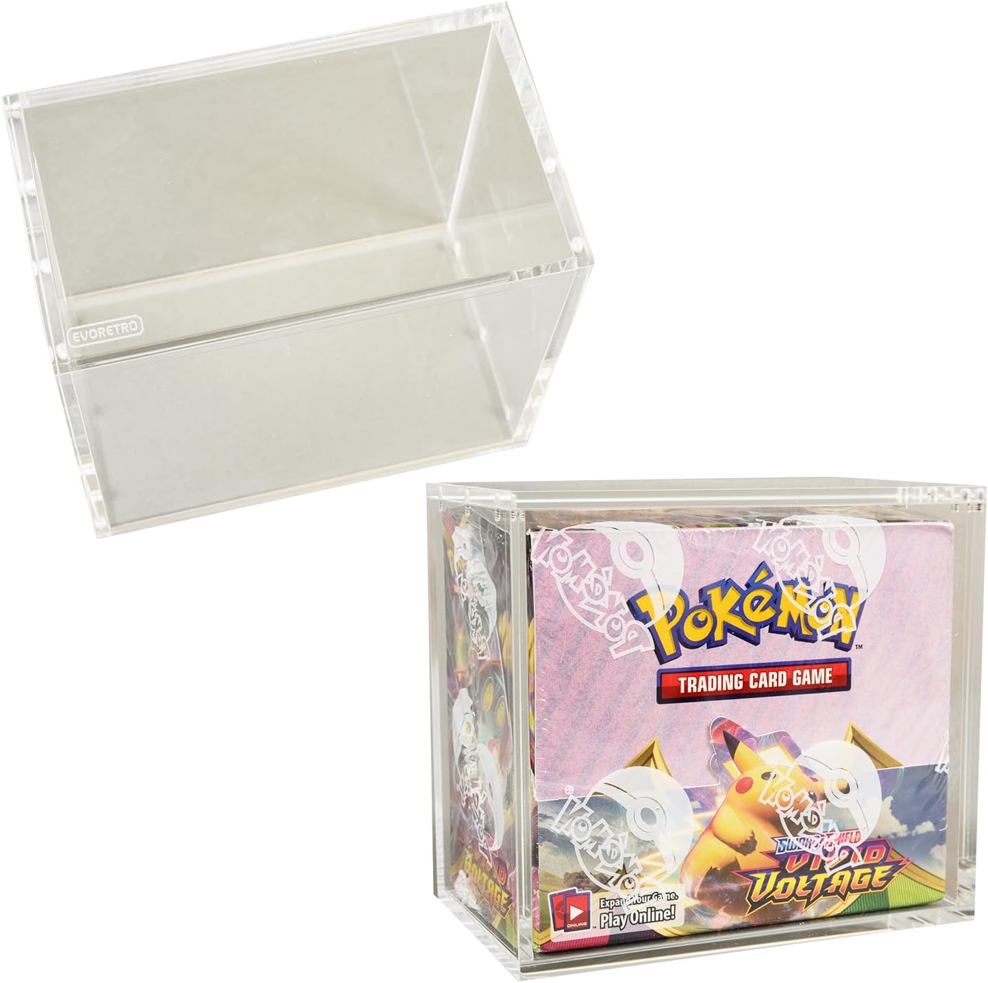 Evoretro Premium Acrylic Display Case for Pokemon Booster Box Display ...