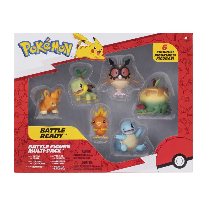 Pokemon Battle Figure 6 Pack Pawnii, Turtwig, Hoothoot, Torchic, Appletun, Squirtle