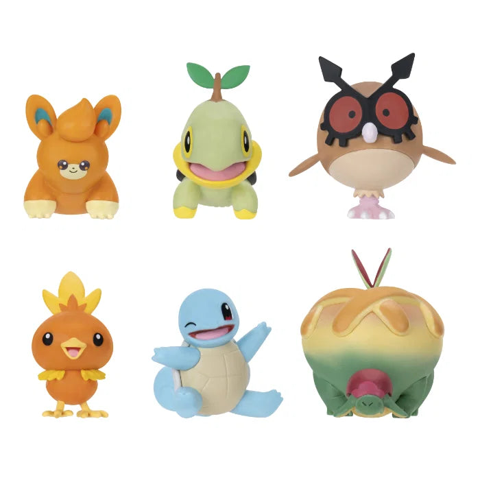 Pokemon Battle Figure 6 Pack Pawnii, Turtwig, Hoothoot, Torchic, Appletun, Squirtle