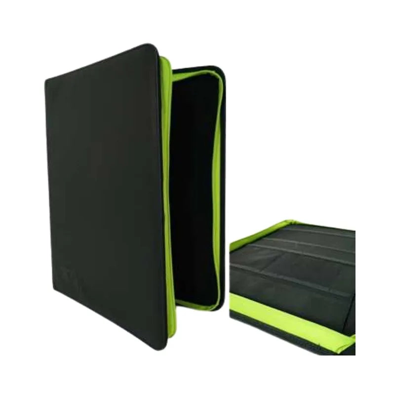 TcgLab 9-Pocket Zip Toploader & Slab Album – Leather Black (216 Toploader + 4 Graded Slab)