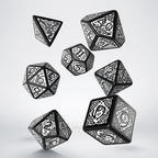 Q Workshop - Celtic 3D Revised Black & white Dice Set - Tärningar