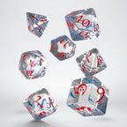Q Workshop - Classic RPG Translucent & blue red Dice Set - Tärningar