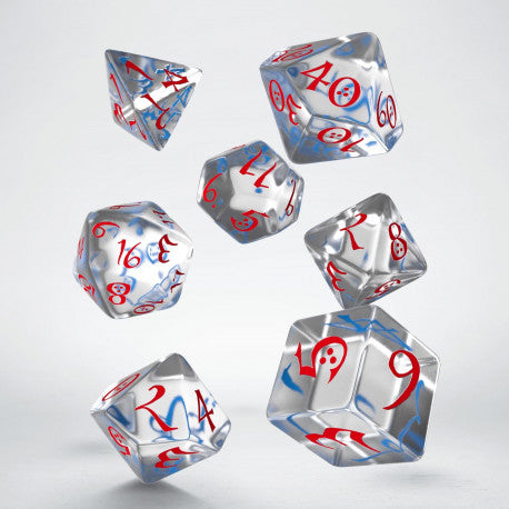 Q Workshop - Classic RPG Translucent & blue red Dice Set - Tärningar