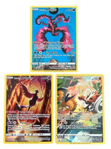 Pokemon Galarian Bird Trio Set Crown Zenith Promo - Articuno, Zapdos & Moltres (3st kort)