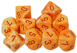 Chessex Dice Gemini Festive Sunburst/Red - Tärningar