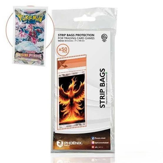 Phoenix Shield: Stripe Bag Protection Sleeve Booster 73x125 mm (50-Pack)
