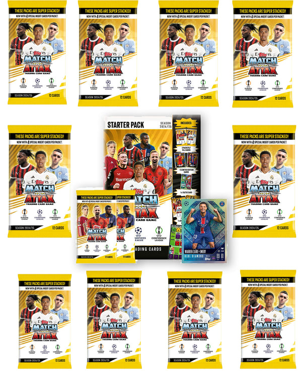 10st Topps Match Attax Champions League 2024/25 Boosters + Starter set