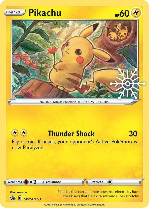 Pokemon Singelkort - Pikachu SWSH153 Black Star Promo Stamped