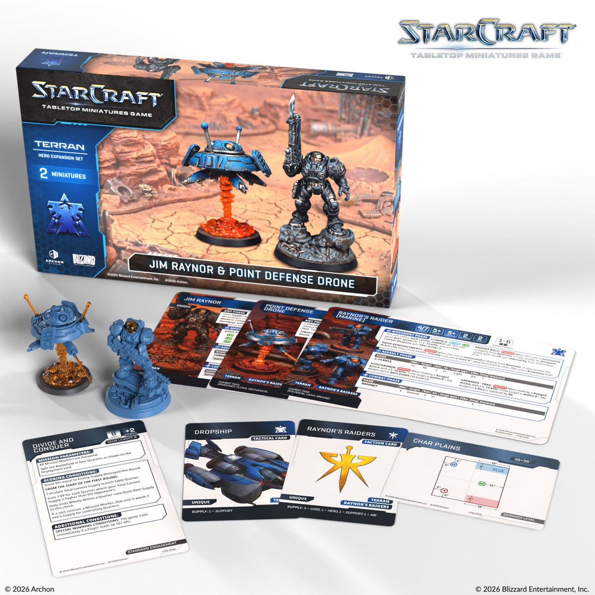 Archon Studio - Starcraft TMG: Terran Hero Expansion Set: Jim Raynor & Point Defense Drone