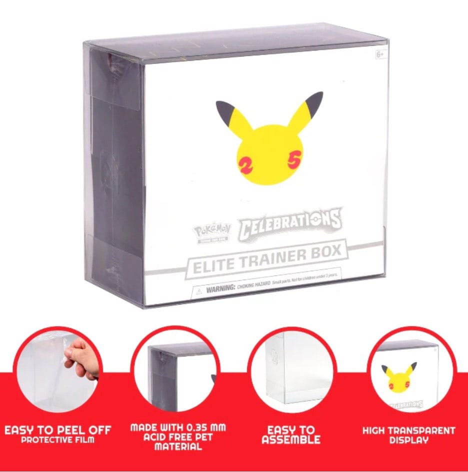 Evoretro PET Protectors for Pokemon Elite Trainer Boxes (5-Pack)