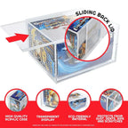 Evoretro Premium Acrylic Display Case for Pokemon Booster Box Display with Sliding Lid