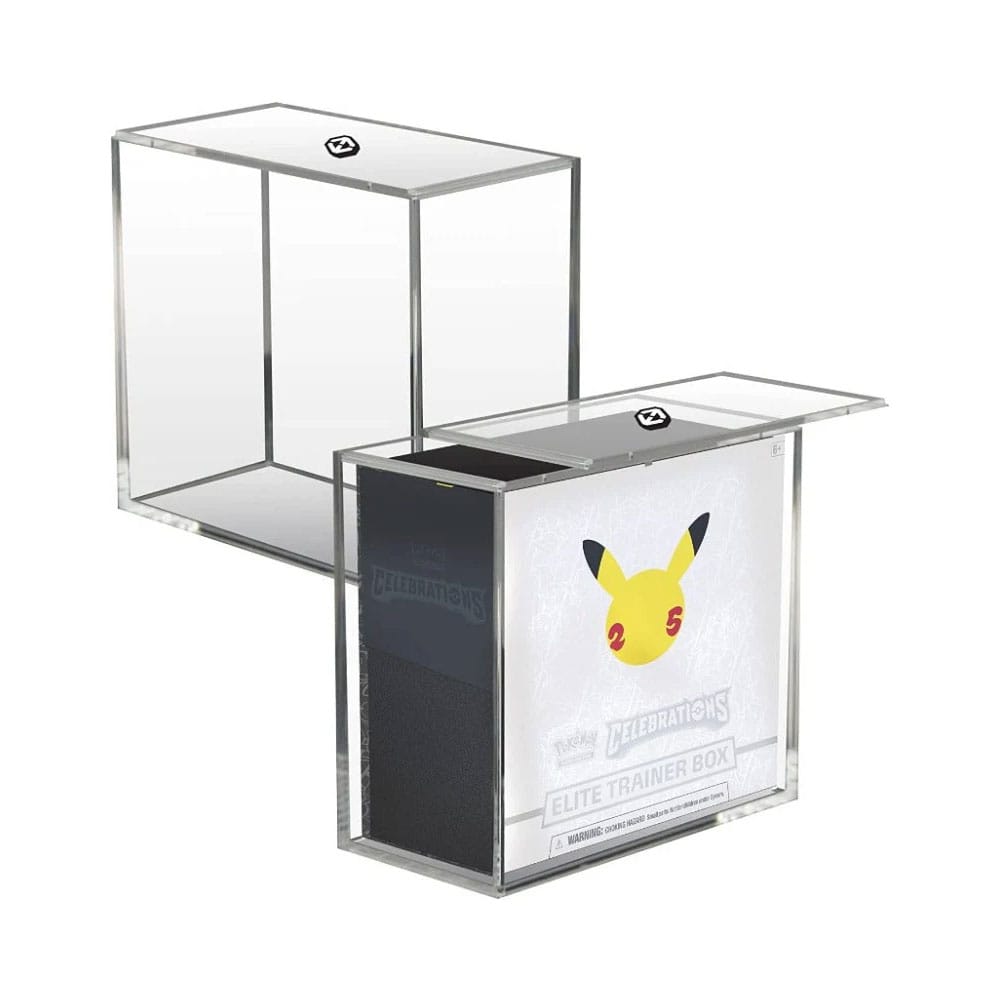 Evoretro Premium Acrylic Display Case for Pokemon Elite Trainer Box with Sliding Lid